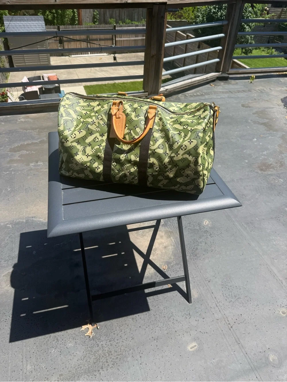Louis Vuitton Takashi Murakami Camo Duffle